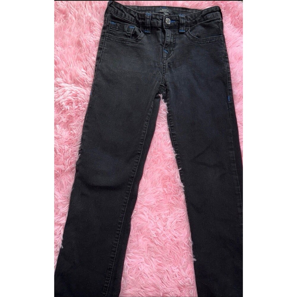 True Religion Ricky Straight Jeans Youth Size 12 Black Denim